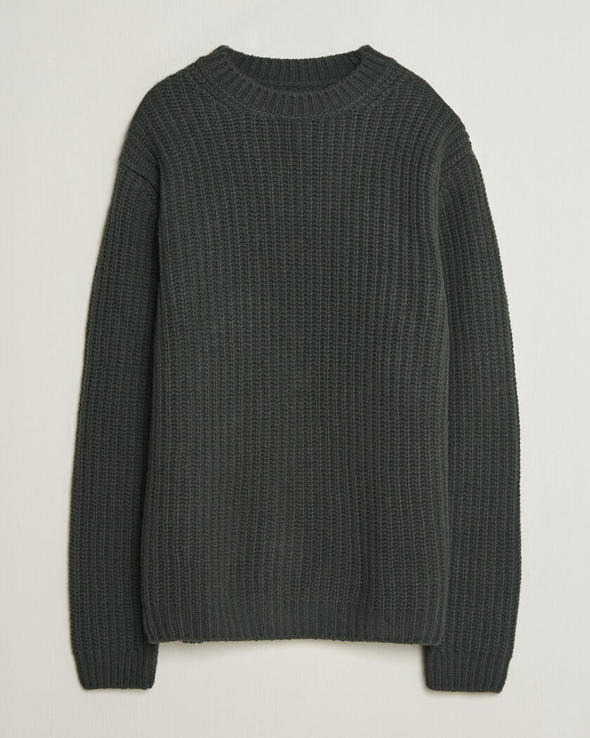 Nudie Jeans Gurry Chunky Knitted Sweater Racing Green – Vert