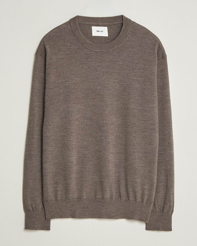 NN07 Nate Wool Knitted Crew Neck Mable Husk – Marron