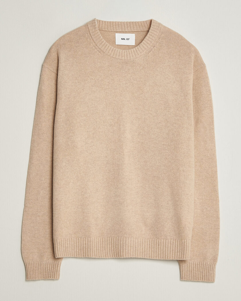 NN07 Russel Wool/Cotton Knitted Sweater Ecru – Blanc