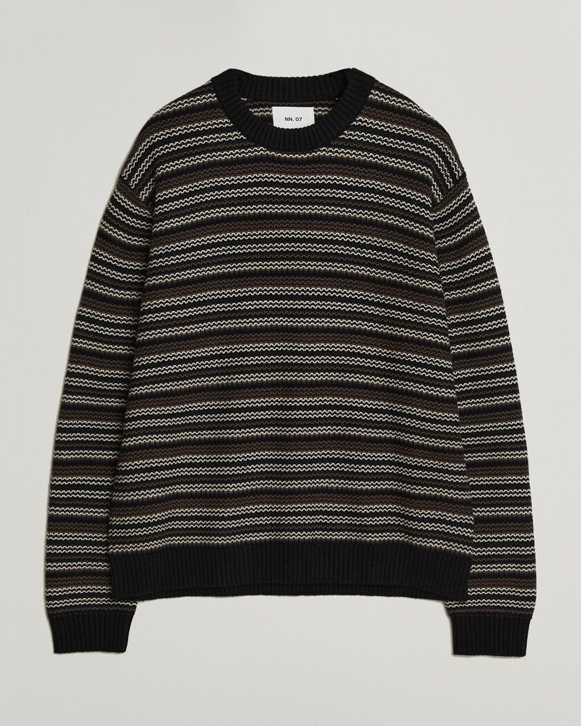 NN07 Russel Wool/Cotton Striped Sweater Black Multi – Multicolore
