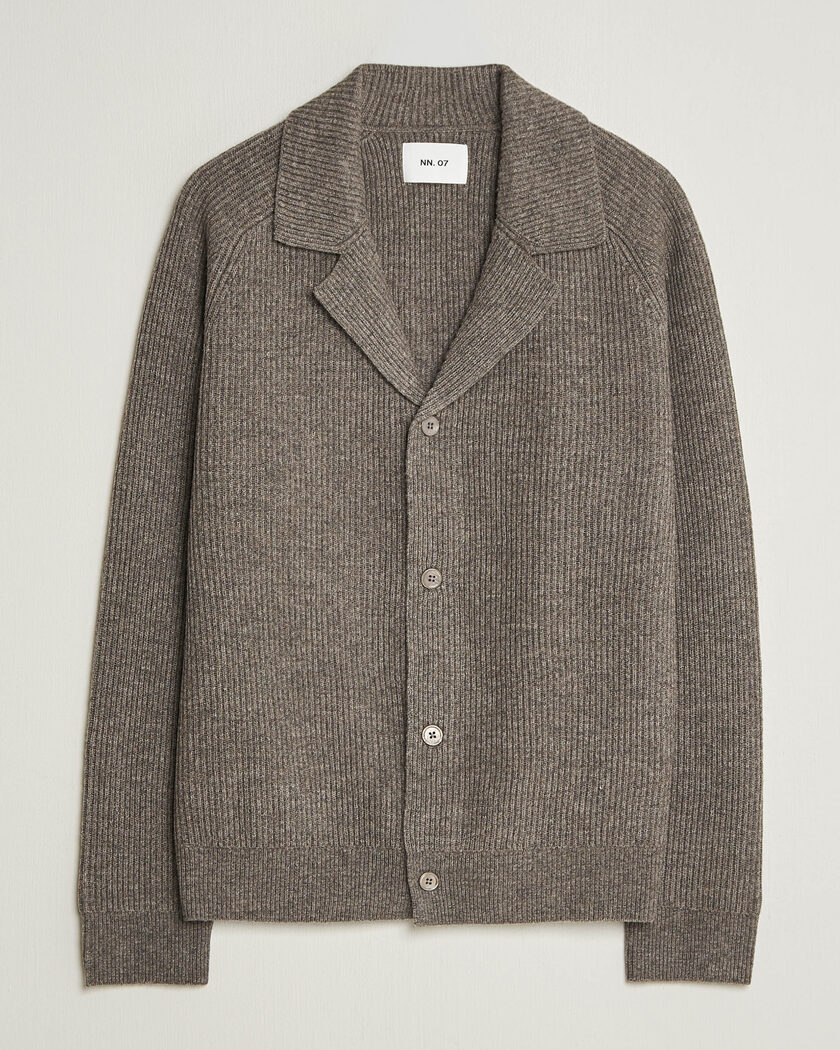  NN07 Shane Wool Knitted Cardigan Mable Husk – Marron