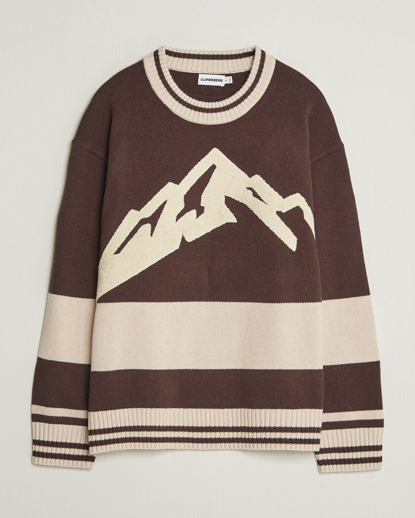 J.Lindeberg Steve Mountin Knitted Sweater Seal Brown – Marron