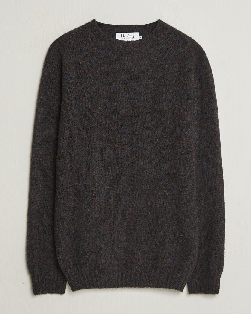 Harley Of Scotland Brushed Supersoft Lambswool Crewneck Volcano – Multicolore