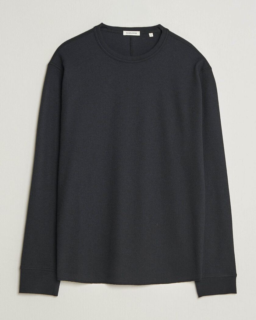 Sunflower Wool Waffle Long Sleeve T-Shirt Black – Noir