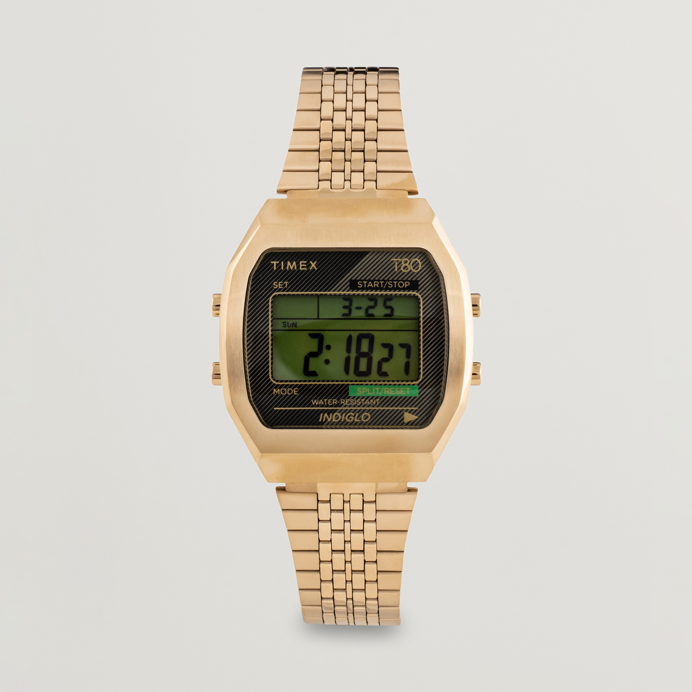 Montre Timex T80 Numérique - Boîtier Acier 36mm - Étanche 3ATM - Modèle TW2W91600 - Neuf Avec étiquettes