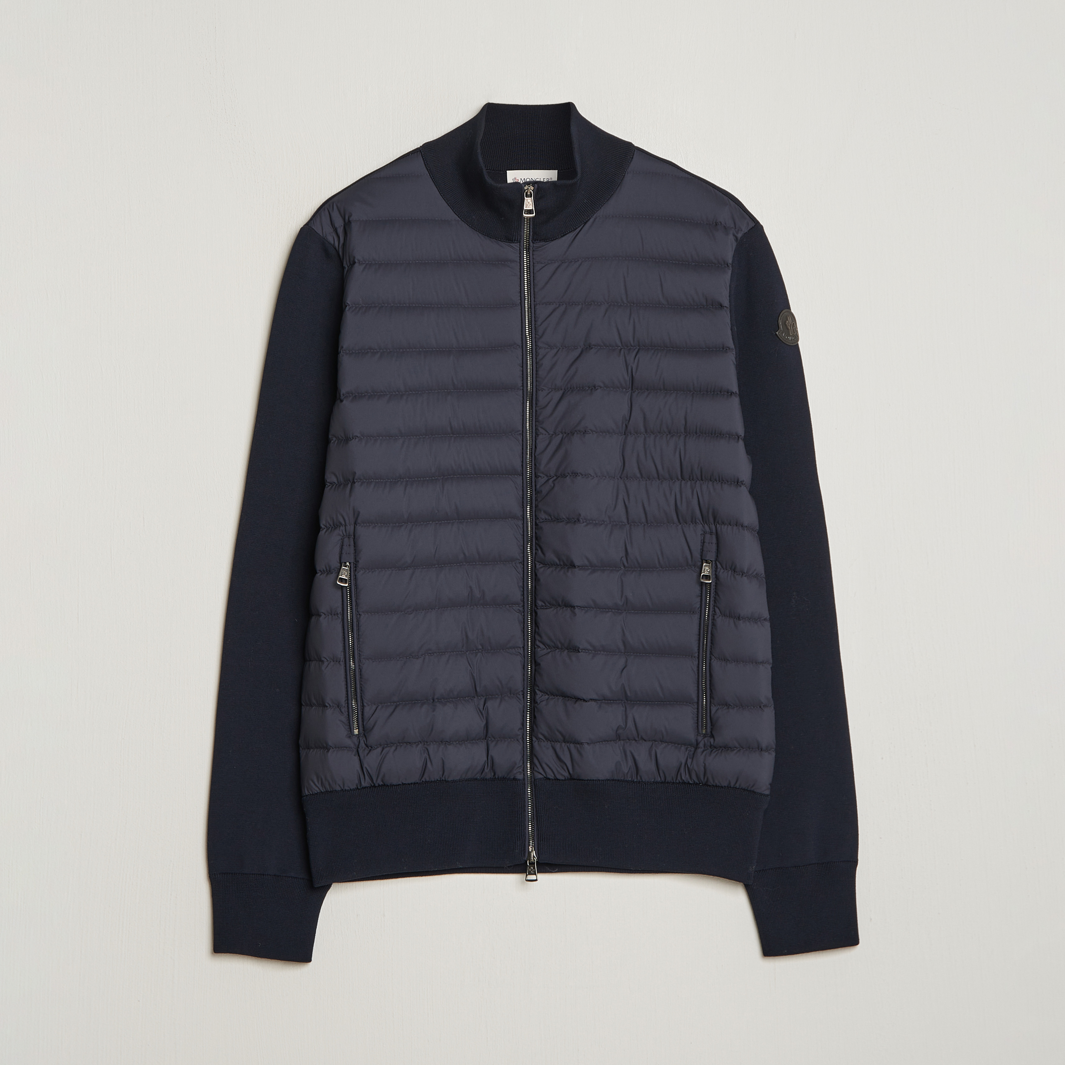 Moncler Felpa blu navy con zip e cappuccio K29548G00026 main image 1