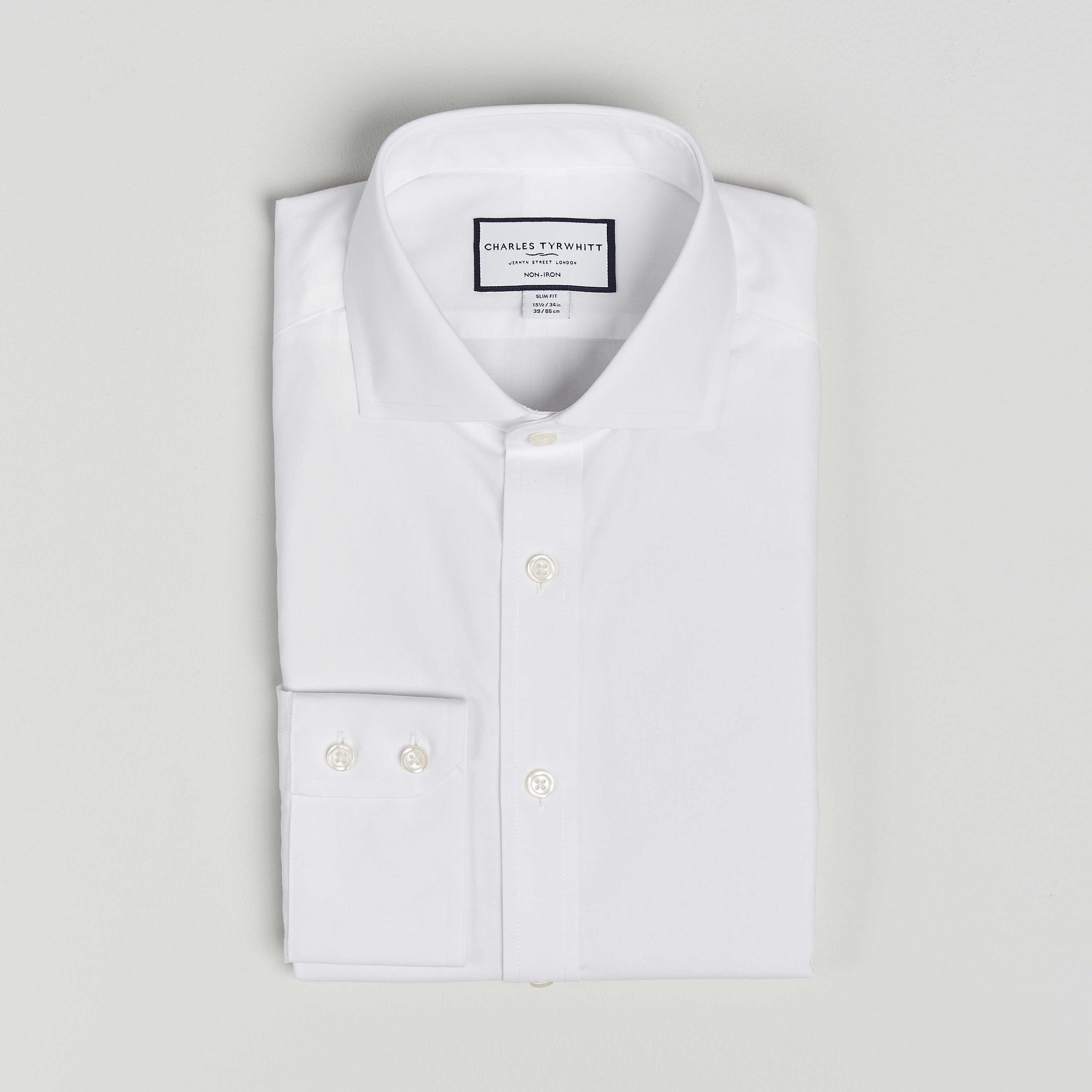 Charles Tyrwhitt Slim Fit Non Iron Poplin Cut Away Shirt White