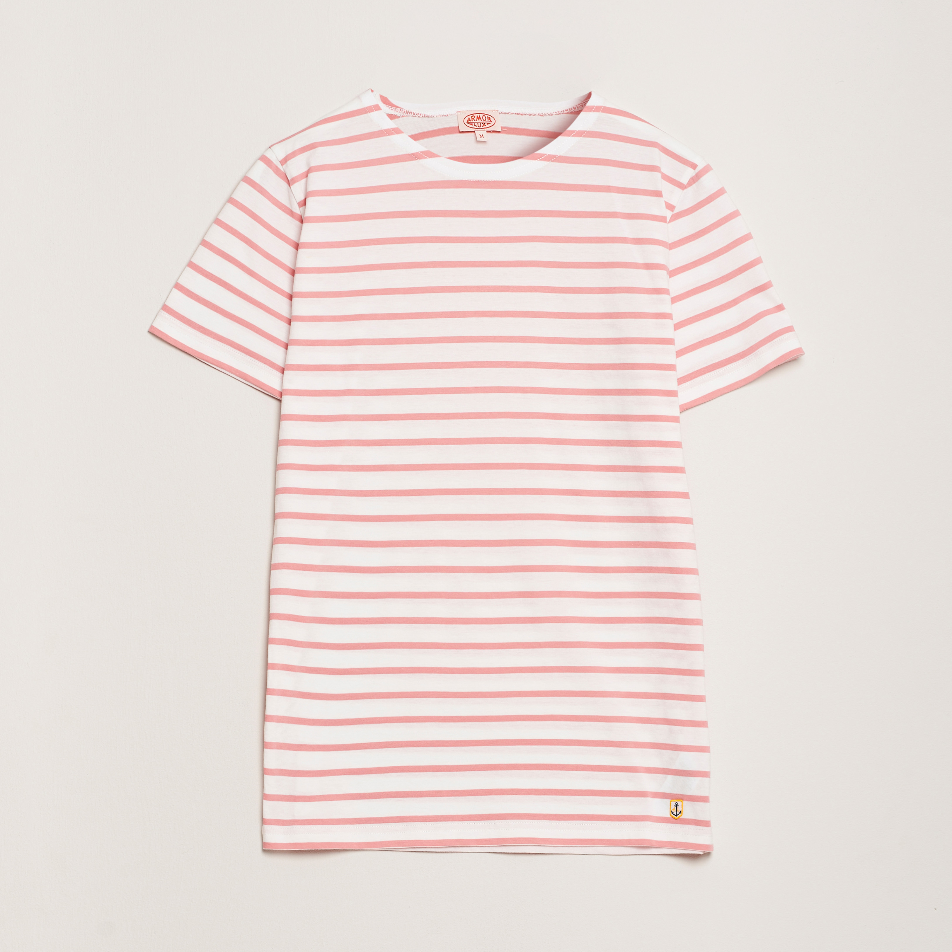 Lekki T-shirt w paski Armor Lux Hoëdic - White / Navy Blue - Ceny i opinie