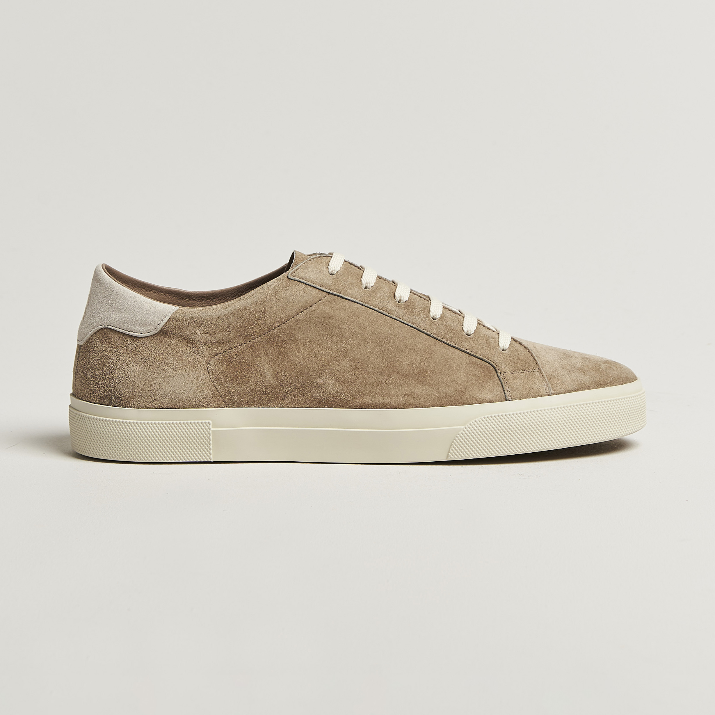 Brunello Cucinelli Beige Calf Leather Bos Taurus Low Top Sneakers