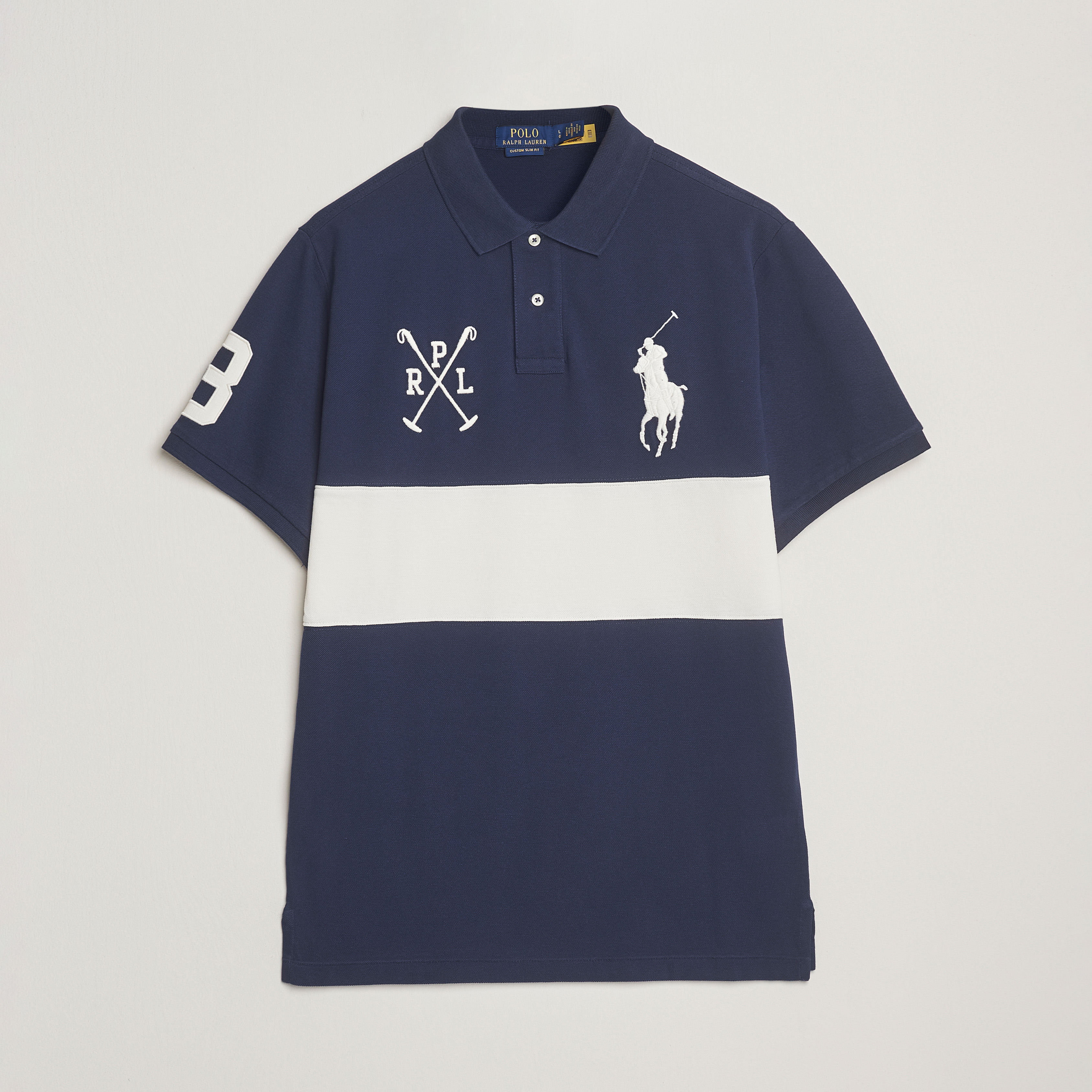 Ralph Block Polo Ralph Lauren Custom Slim Block Stripe Polo Newport Navy/Nevis - Achete
