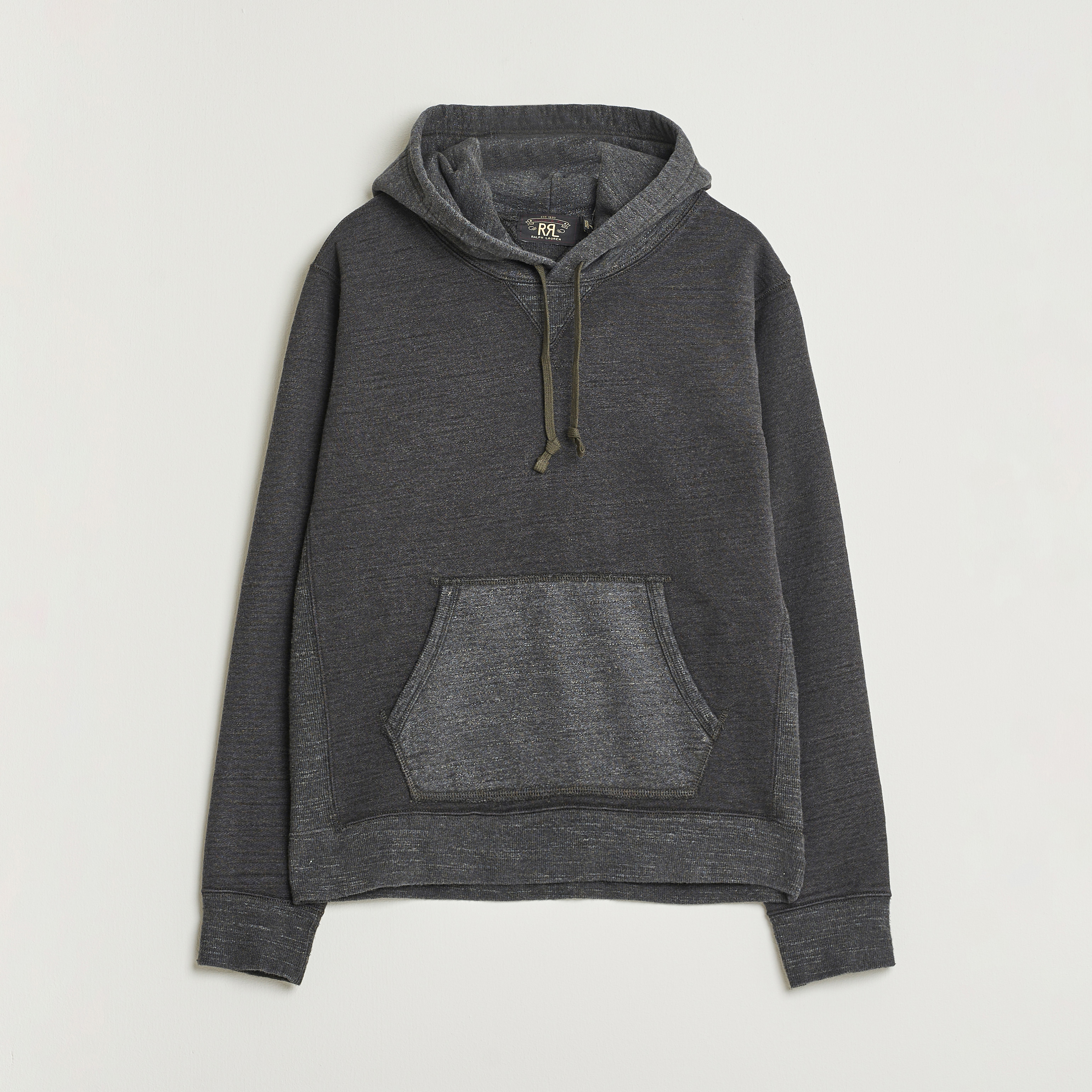 RRL Two Tone Hooded Sweatshirt Charcoal - Acheter RRL CareOfCarl.fr.