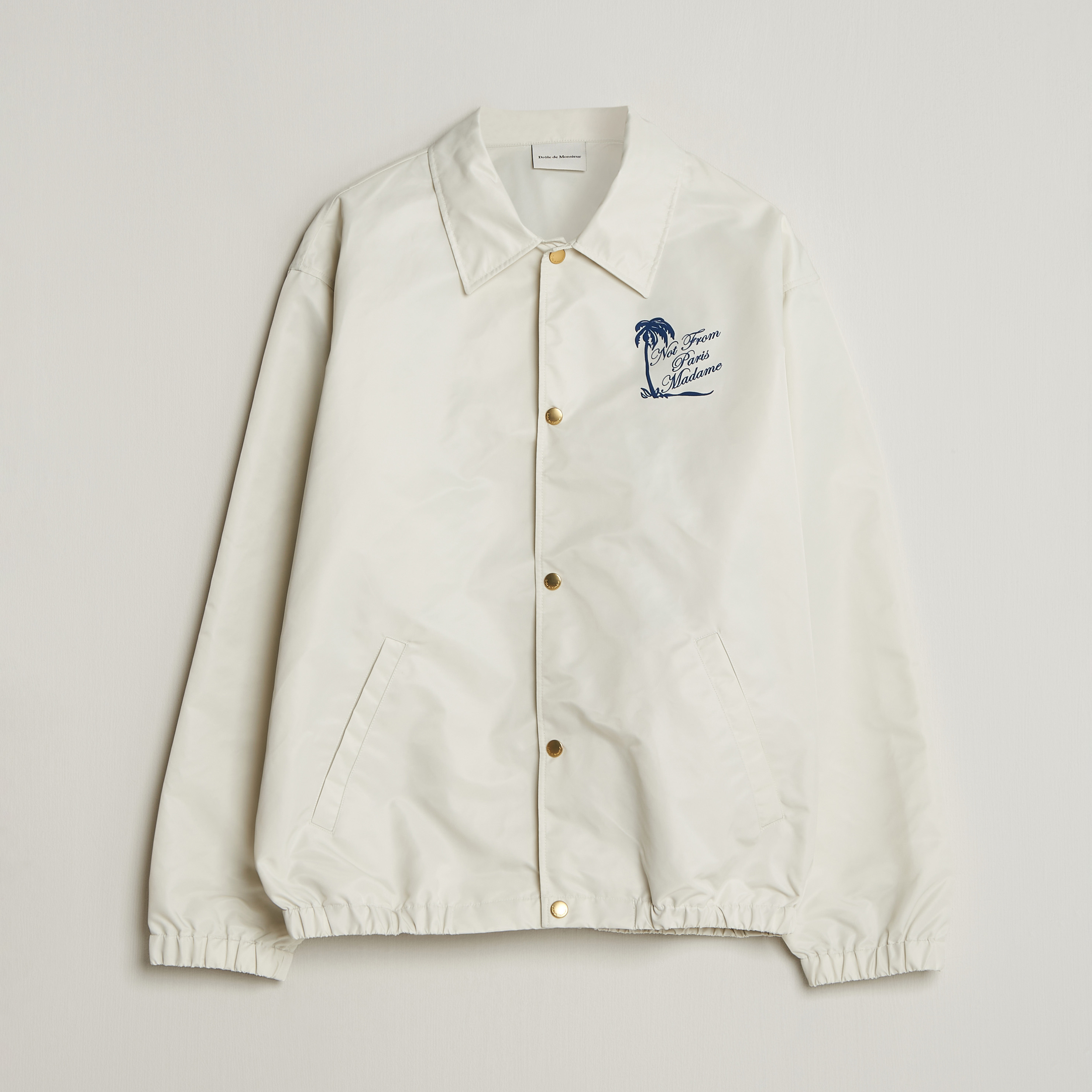 Drôle de Monsieur Palmier Slogan Coach Jacket Off White - Acheter Drôle de