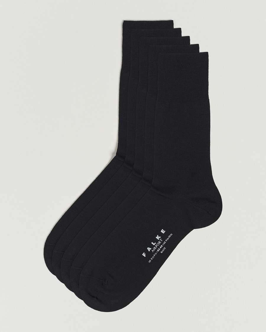 5-Pack Airport Socks Black – Noir