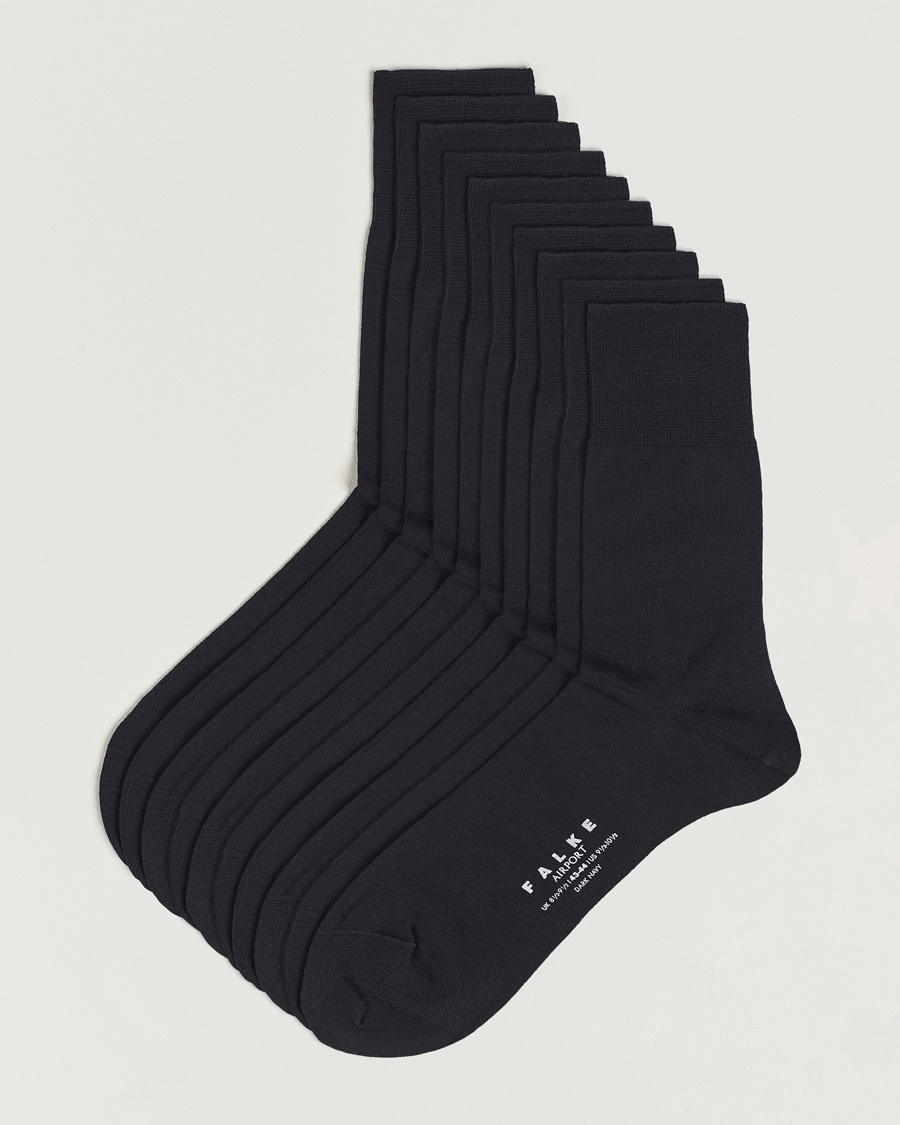 Falke 10-Pack Airport Socks Dark Navy – Bleu