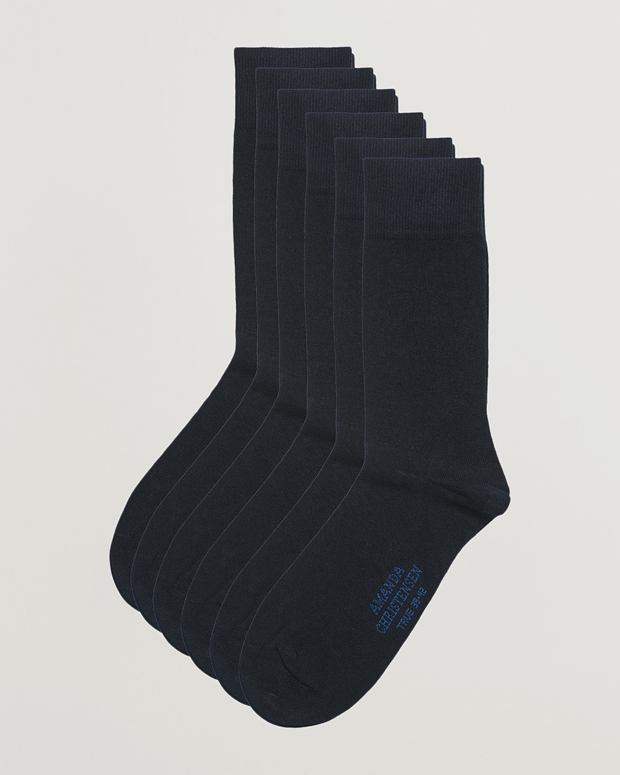 Amanda Christensen 6-Pack True Cotton Socks Dark Navy – Bleu