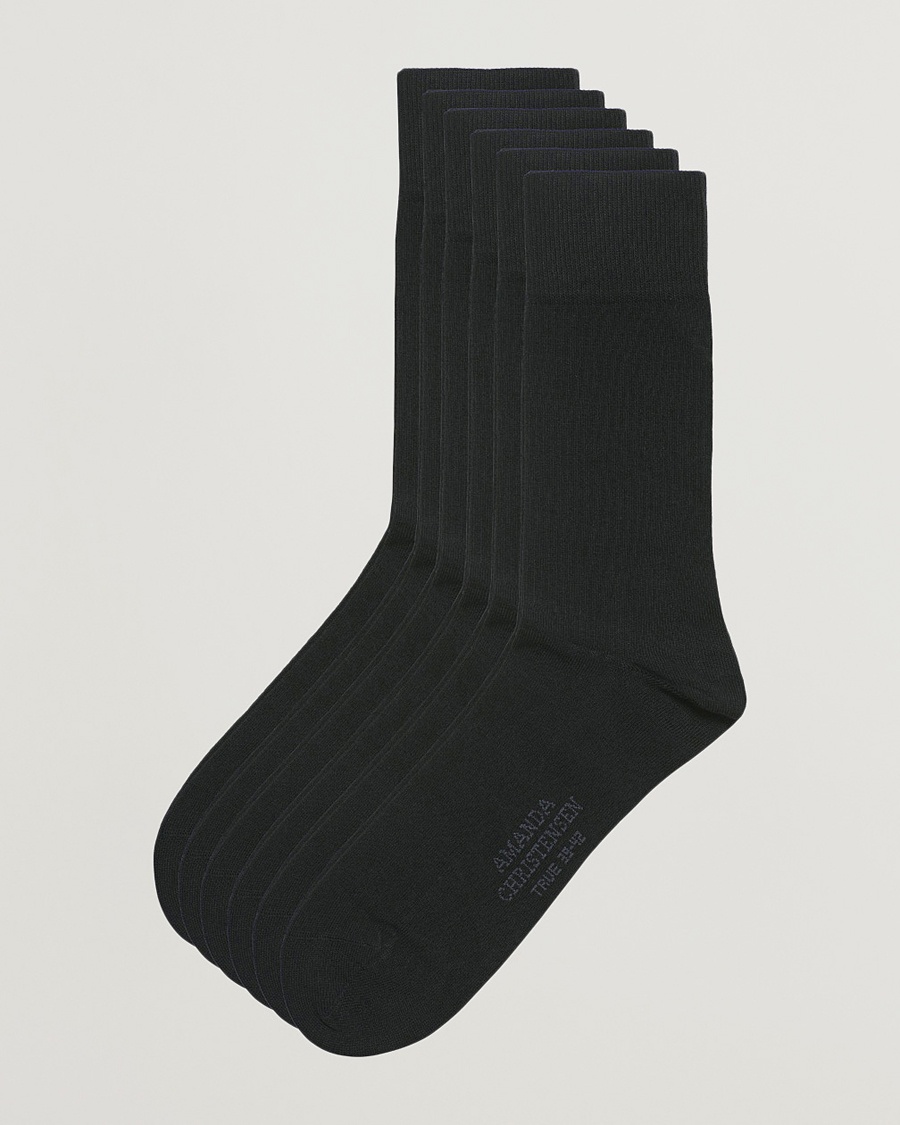6-Pack True Cotton Socks Black – Noir