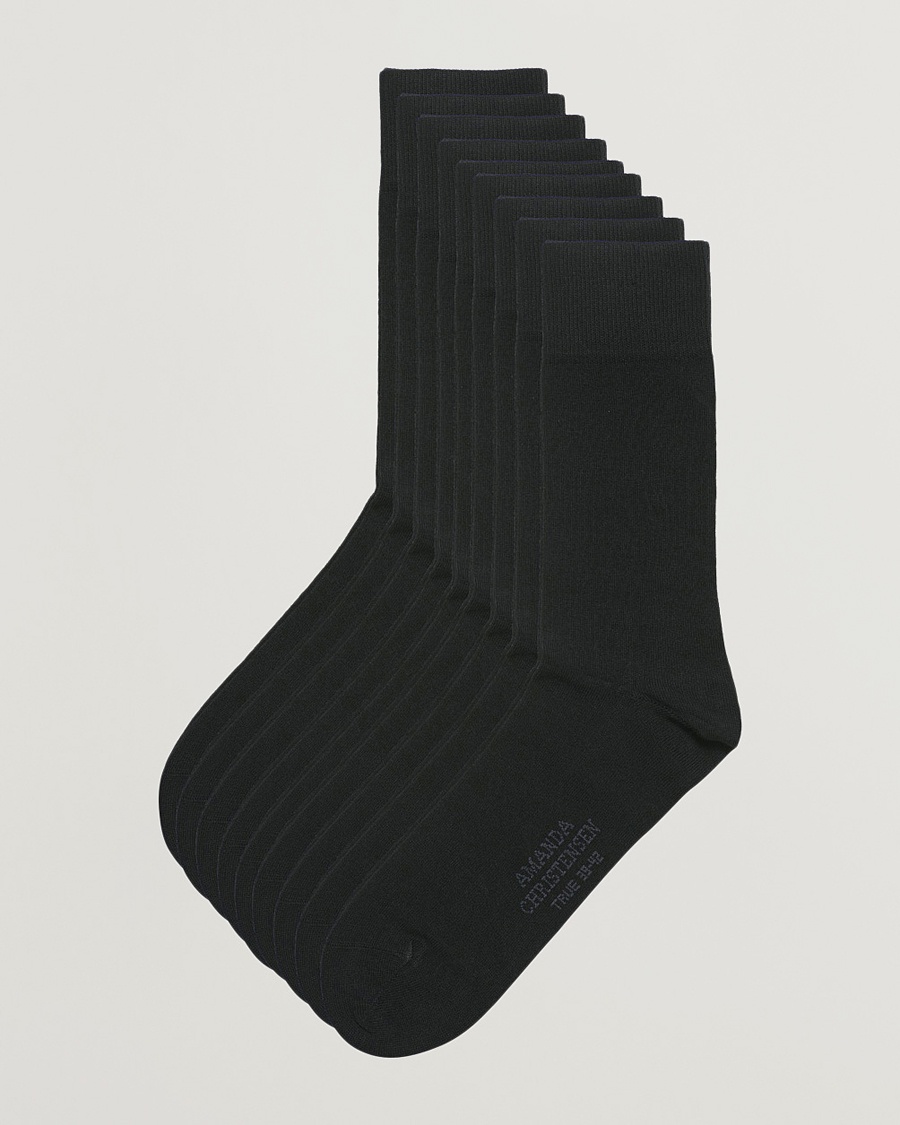 9-Pack True Cotton Socks Black – Noir