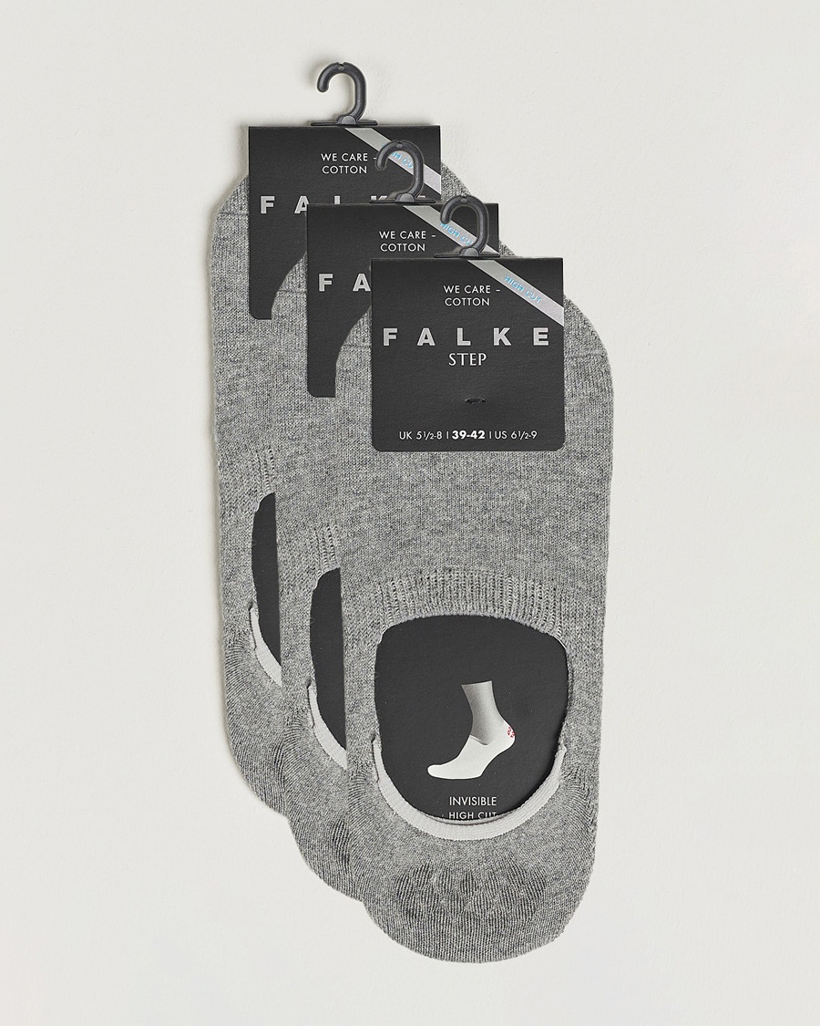 Falke 3-pack Casual High Cut Sneaker Socks Light Grey Melange