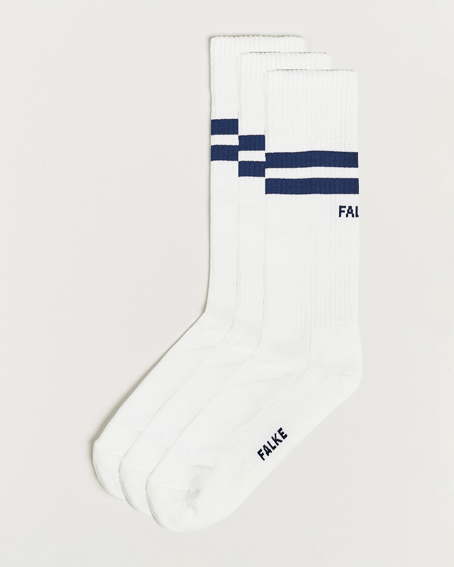 Falke 3-pack Dynamic Tennis Socks White/Blue – Blanc
