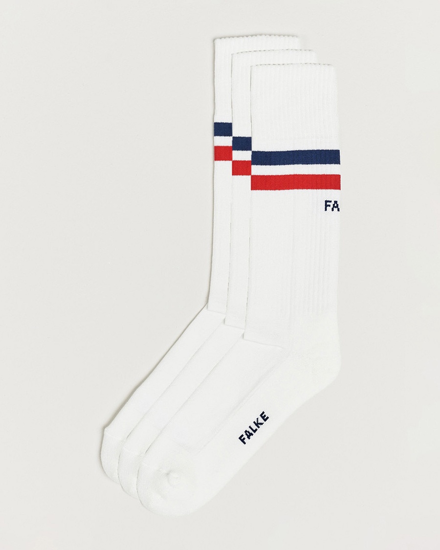 Falke 3-pack Dynamic Tennis Socks White/Blue/Red – Blanc