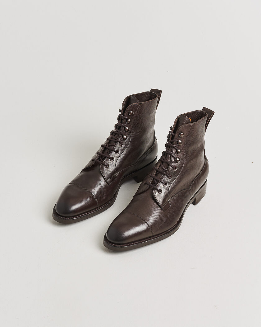 Pre-owned Edward Green Galway Grained Boot Dark Brown Utah Calf UK10,5 - EU45 – Marron
