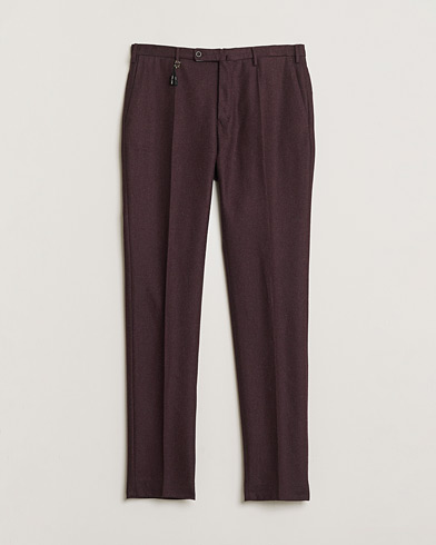Pre-owned Incotex Slim Fit Super 100's Wool Flannel Trousers Burgundy 48 – Rouge