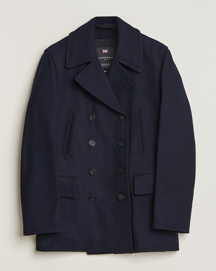 Pre-owned Gloverall Churchill Reefer Peacoat Navy M – Bleu