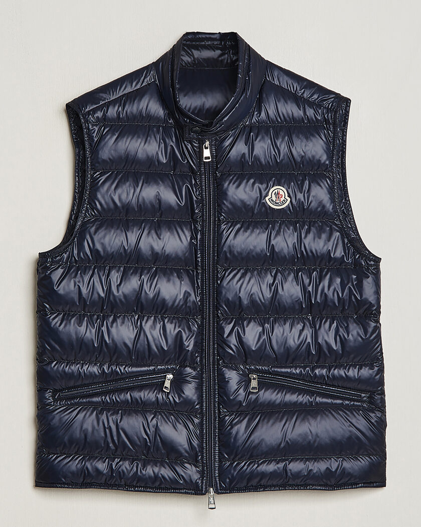 Pre-owned Moncler Gui Down Vest Navy 4 - XL – Bleu