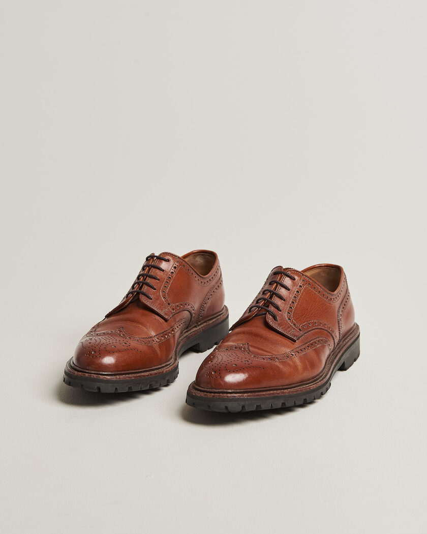 Pre-owned Crockett & Jones Pembroke Vibram Cleated Sole Brown Calf UK8,5 - EU42,5 – Marron