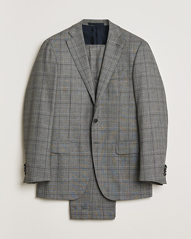 Pre-owned Caruso Checked Wool Suit Grey 48 – Gris