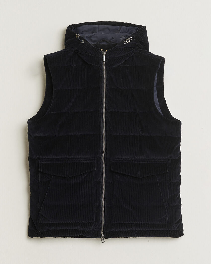 Pre-owned Stenströms Hooded Corduroy Vest Navy M – Bleu