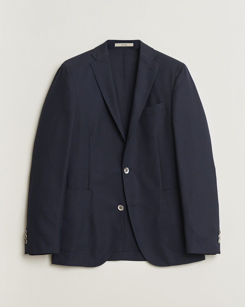 Pre-owned Boglioli Dover Wool Hopsack Blazer Navy 48 – Bleu