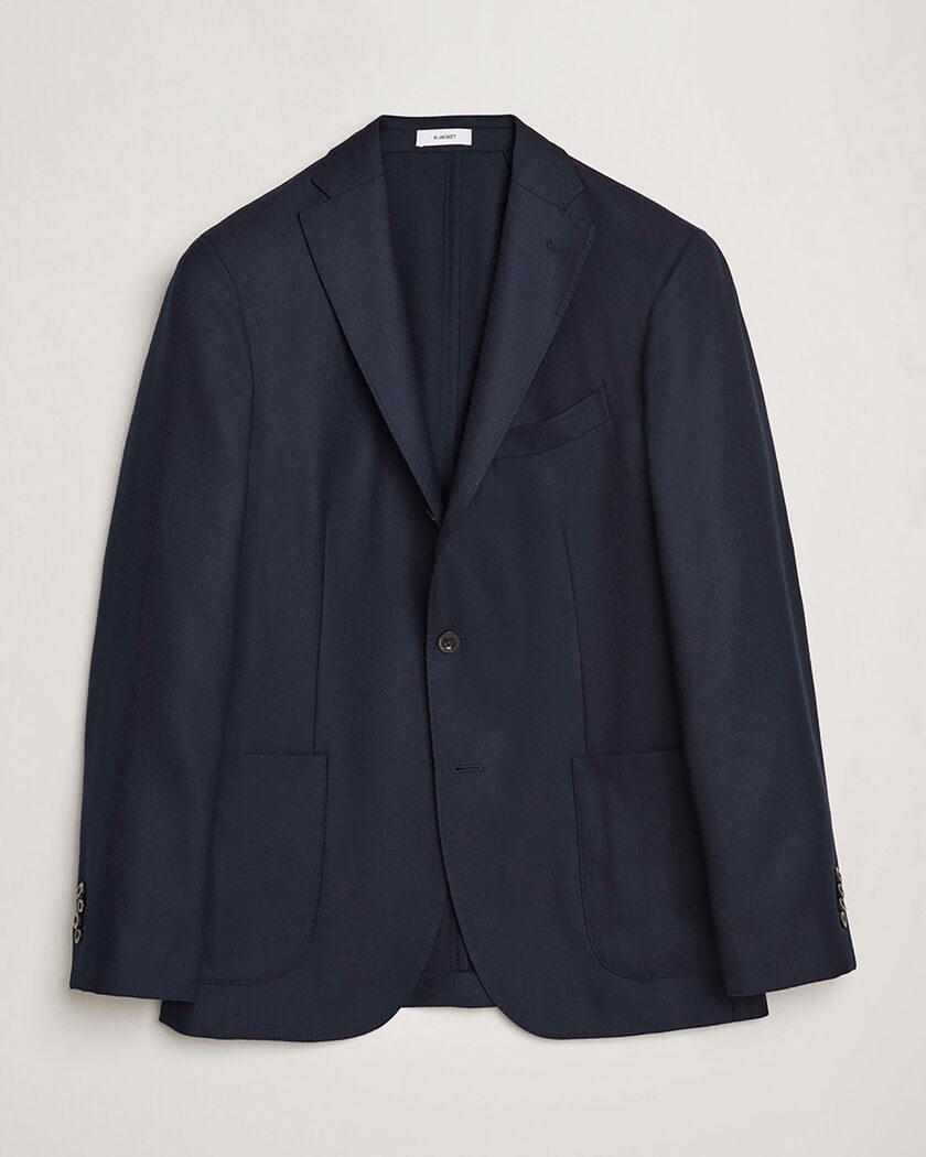Pre-owned Boglioli K Jacket Wool Hopsack Blazer Navy 50 – Bleu