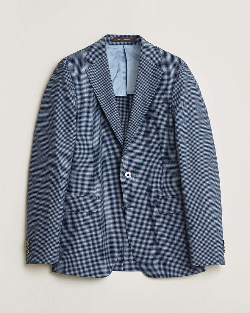  Oscar Jacobson Evens Checked Blazer Blue 50 – Bleu
