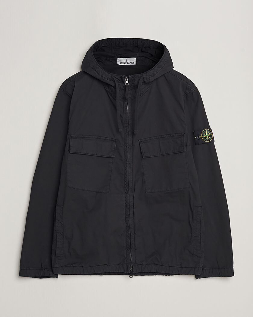 Pre-owned Stone Island Supima Cotton Hooded Jacket Black XL – Noir