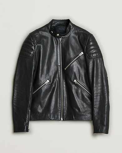 Pre-owned Acne Studios Oliver Leather Jacket Black 48 – Noir