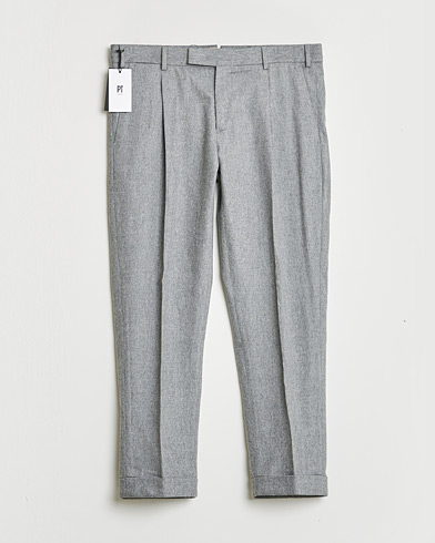 Pre-owned PT01 Pleated Wool Trousers Grey Melange 50 – Gris