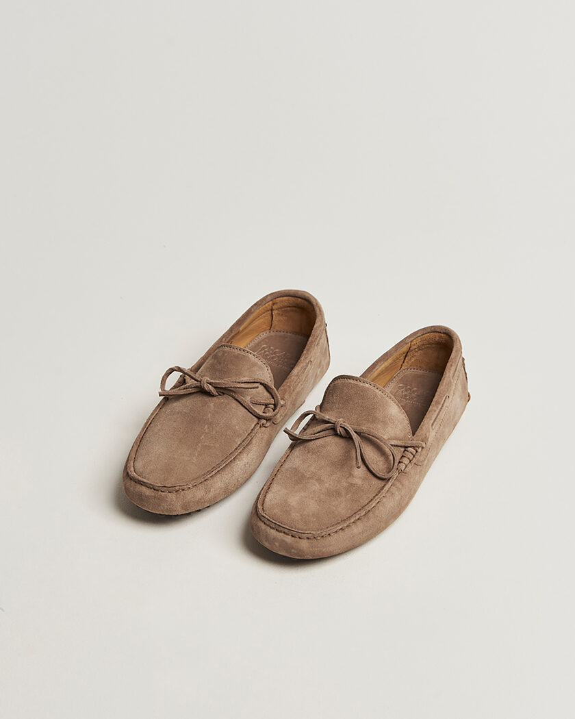 Pre-owned Oscar Jacobson Driving Shoe Suede Taupe 44 – Beige