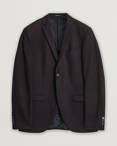 Pre-owned Tiger of Sweden Flannel Wool Blazer Burgundy 48 – Rouge