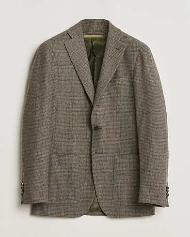 Pre-owned Caruso Wool Houndstooth Blazer Brown 46 – Marron