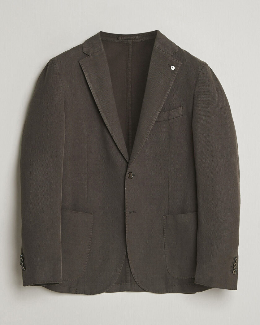 Pre-owned L.B.M. 1911 Jack Regular Fit Structured Cotton Blazer Brown 50 – Marron