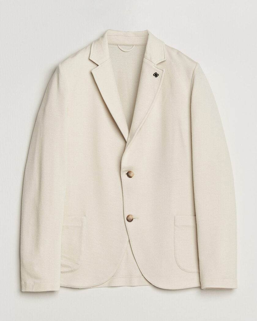 Pre-owned Gran Sasso Wool Knitted Blazer Cream 50 – Blanc