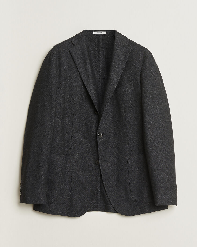  Boglioli K Jacket Flannel Wool Blazer Charcoal 50 – Noir