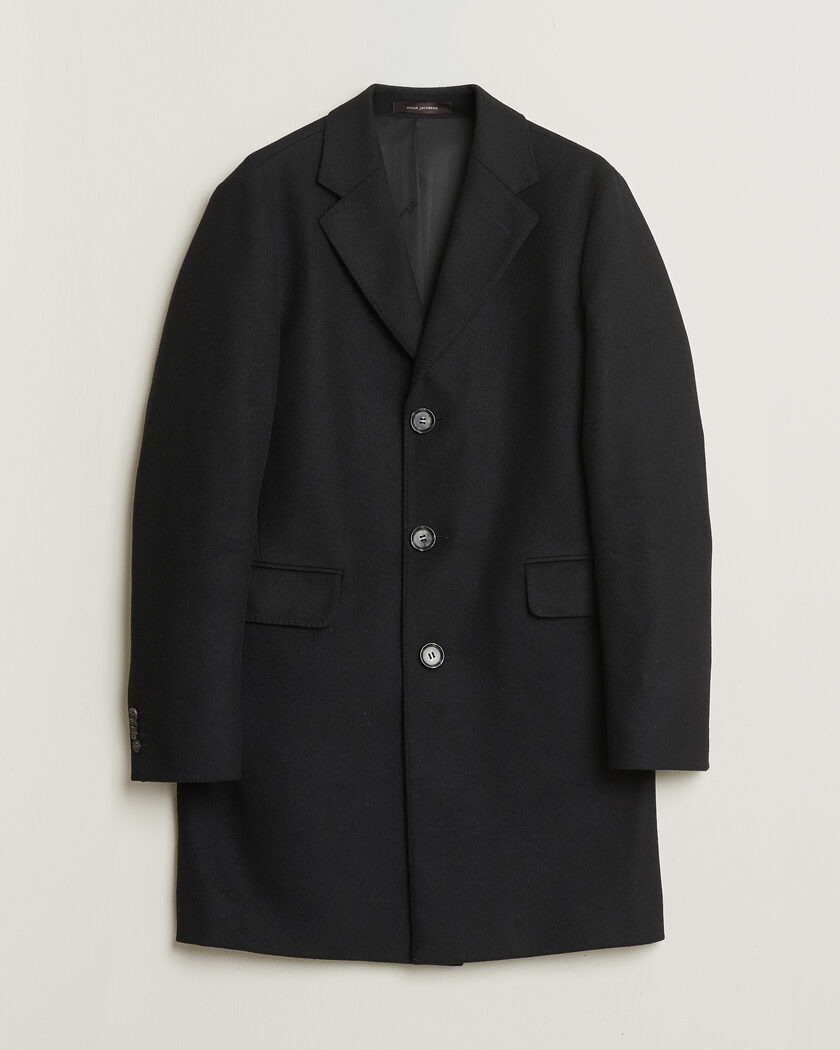 Pre-owned Oscar Jacobson Sonny Wool Coat Black 48 – Noir