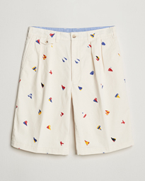  Embroidered Shorts White
