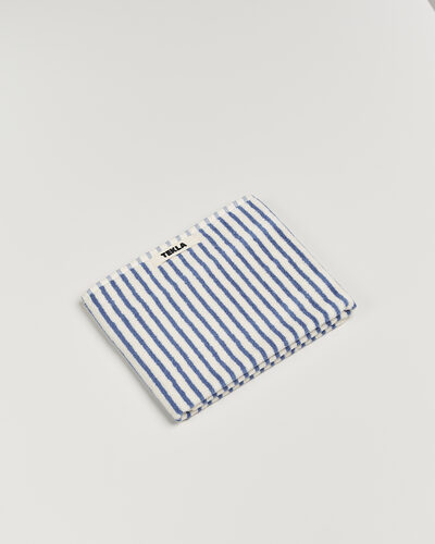 Tekla Organic Terry Hand Towel Coastal Blue Stripes