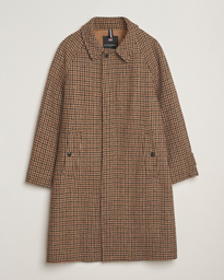 Gloverall Harris Tweed Mac Coat Brown