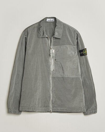 Stone Island Nylon Metal Zip Overshirt Pearl Grey