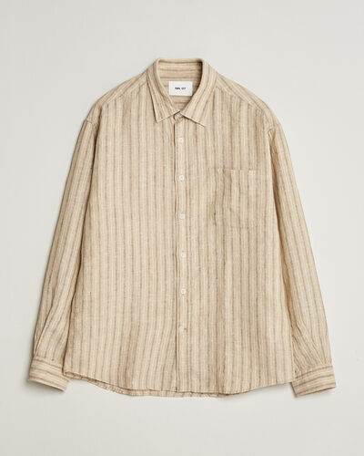 NN07 Deon Linen Shirt Black Stripe