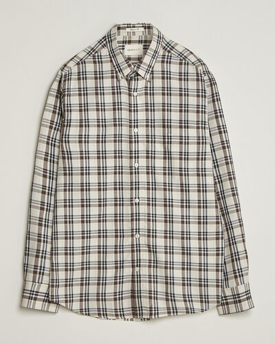 Gant Regular Fit Twill Checked Shirt Sand